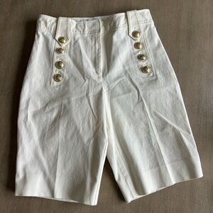 Derek Lam 10 Crosby off-White High-Waist Sailor Button Bermuda shorts 6